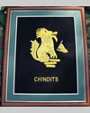 Large Embroidered Badge in a 20 x 16 Mahogany Wood Frame - Chindits
